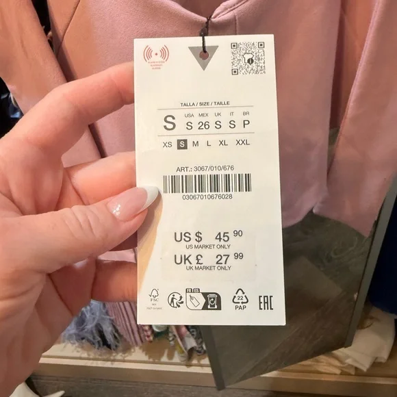 Zara pink blouse NWT Small - Picture 2 of 5